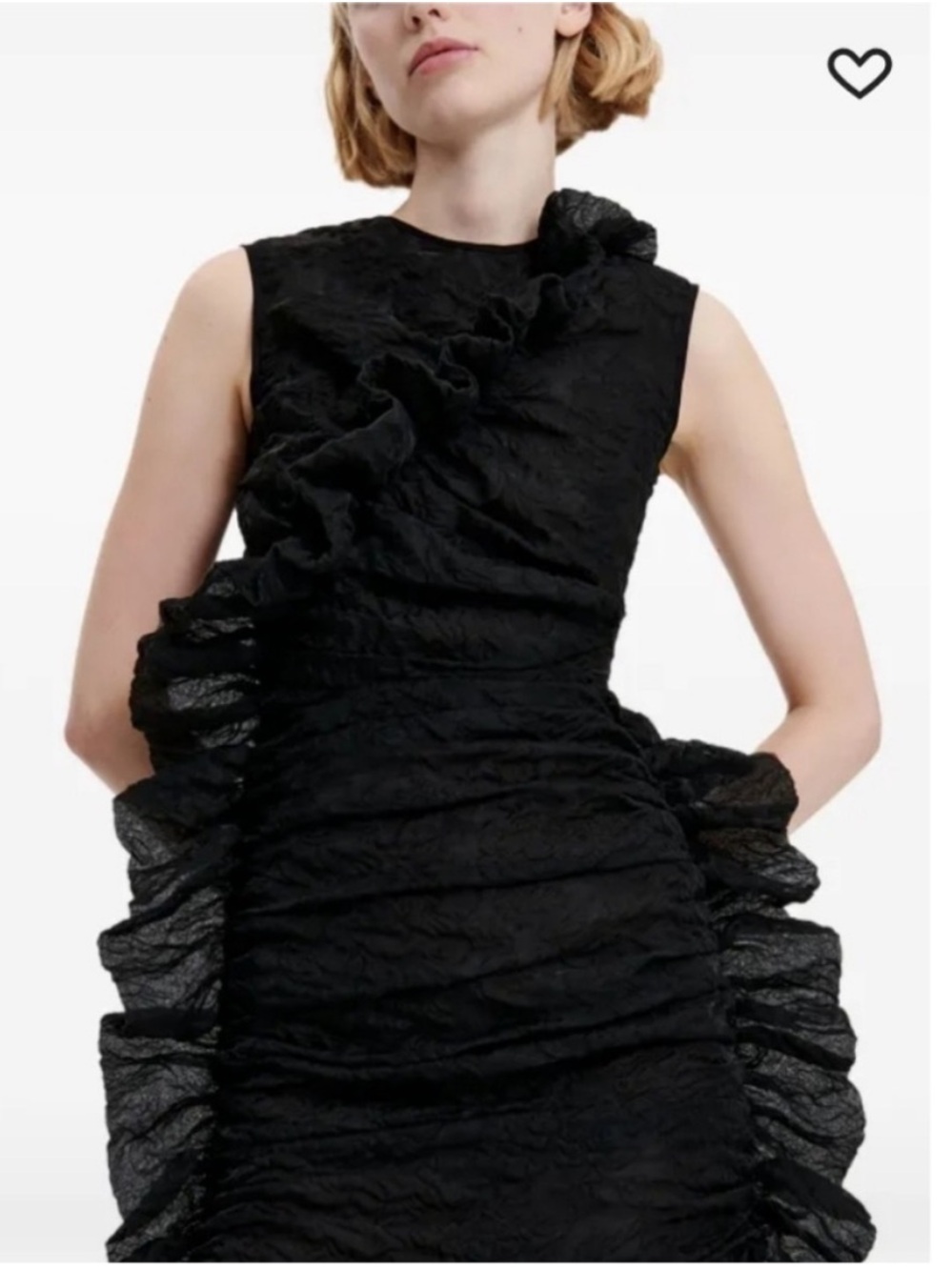 Cecilie Bahnsen Ruffled Sleeveless Dress Size 6 Black
